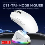 Attack Shark X11 63g PAW3311 22000DPI Tri-Mode Wireless Gaming Mouse with RGB Charging Dock