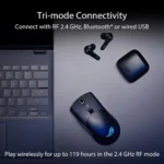 Asus ROG Keris Wireless Aimpoint (P709) Gaming Mouse (75g, Tri-Mode Connectivity, 42K DPI, 119Hr Battery) - White - Image 6