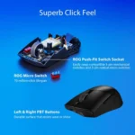 Asus ROG Keris Wireless Aimpoint (P709) Gaming Mouse (75g, Tri-Mode Connectivity, 42K DPI, 119Hr Battery) - White - Image 12