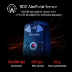 Asus ROG Keris Wireless Aimpoint (P709) Gaming Mouse (75g, Tri-Mode Connectivity, 42K DPI, 119Hr Battery) - White - Image 8