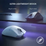Razer DeathAdder V3 Pro Wireless Gaming Mouse (64g Lightweight, 30K DPI, 8 Programmable Buttons, 90 Hr Battery) - White - Image 6